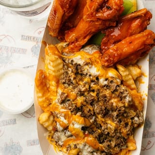 5 WINGS, LOADED FRIES & BEVERAGE