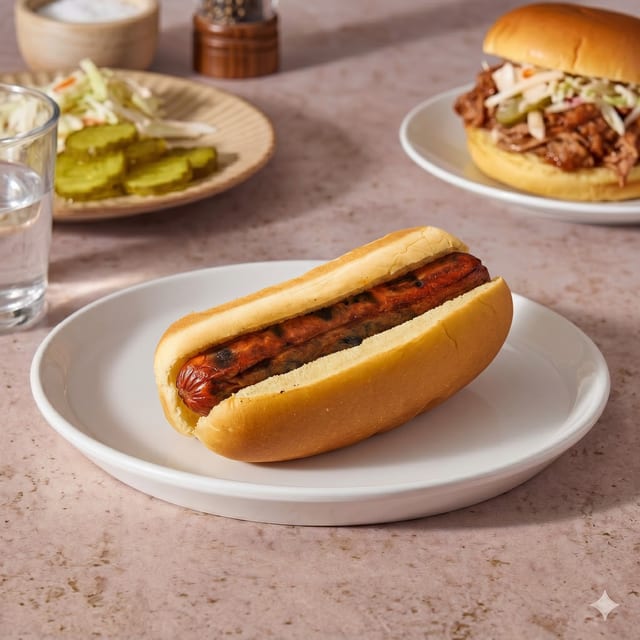 Sahlen Hot Dog.