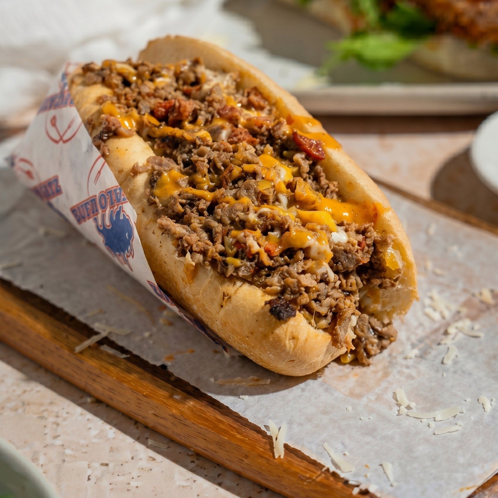 Philly Steak & Sausage Sandwich.