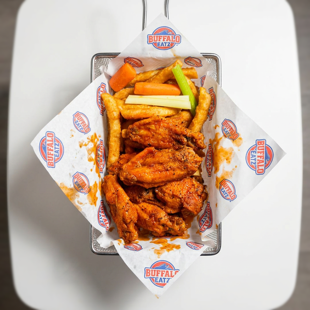 6 WINGS & FRIES.